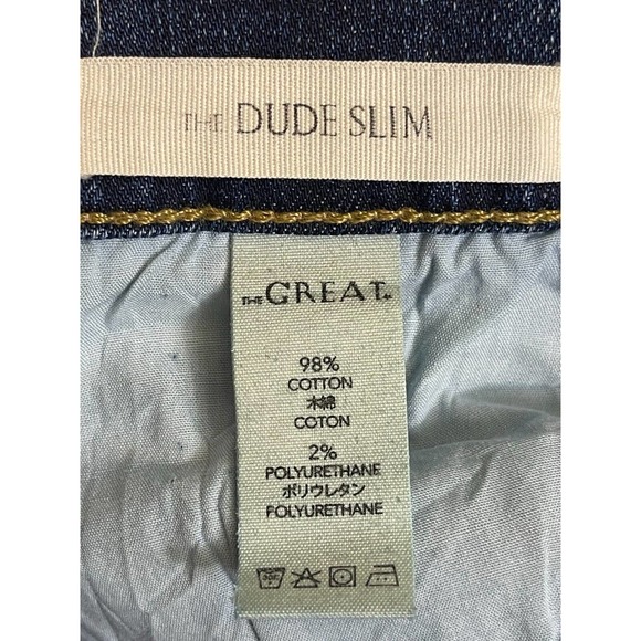 The Great The Dude Slim Jeans Womens 24 Cropped Raw Hem High Rise Button Fly - Picture 8 of 12